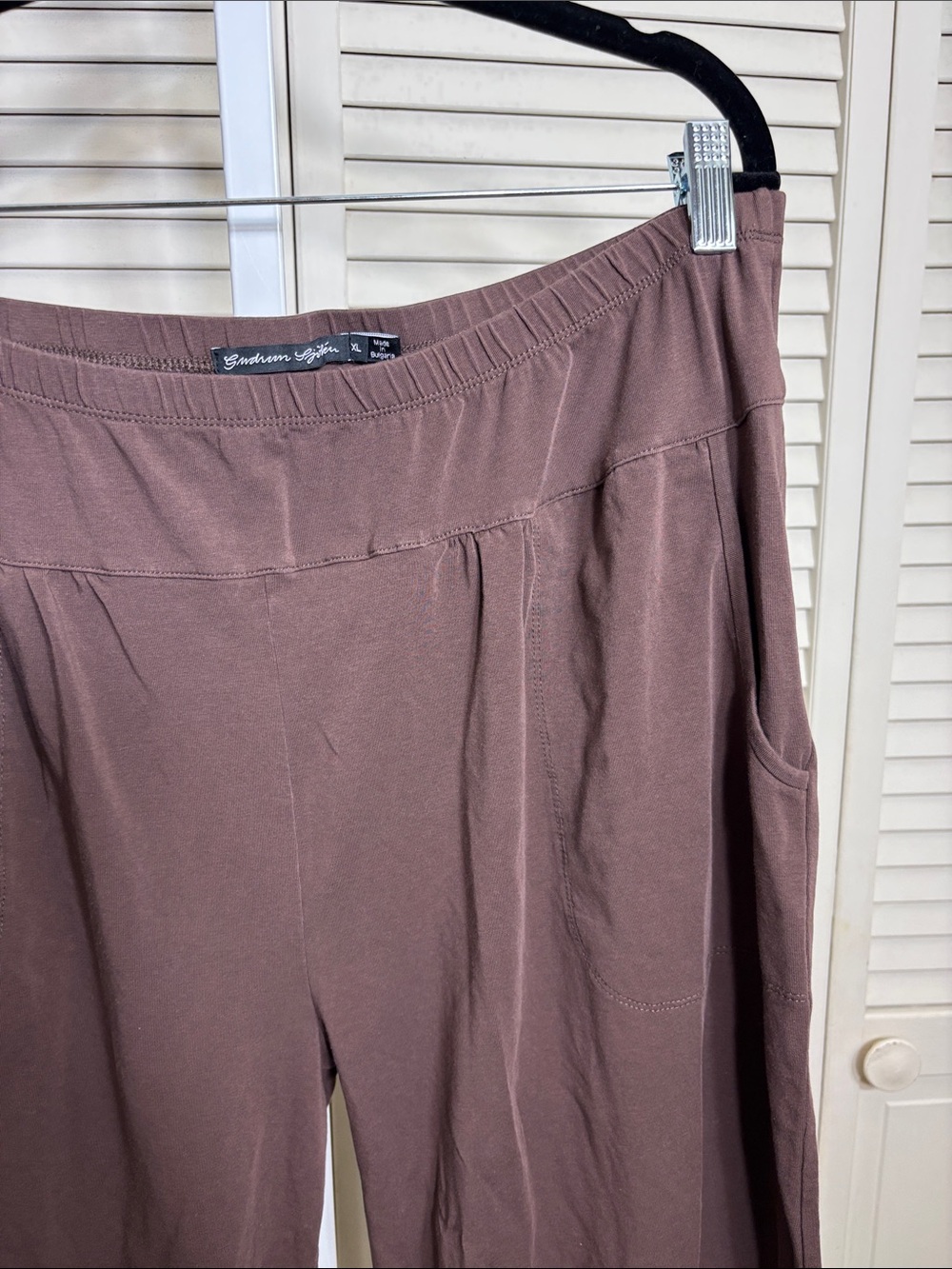 Gudrun Sjöden Bubble-Leg Brown Lagnelook Stretch Organic Cotton Pants XL - Picture 4 of 12